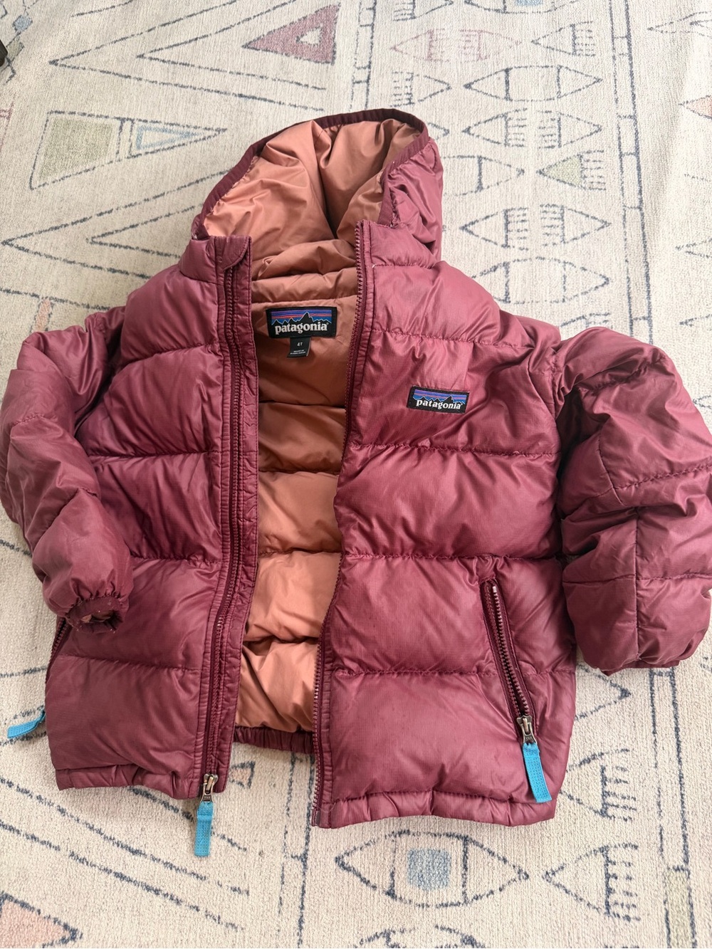 Patagonia Kids Puffer Jacket - Dusty Rose with Peach Lining